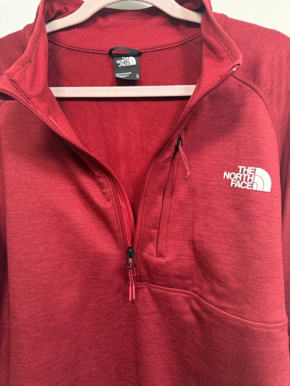 The North Face Men’s Canyonlands 1/2 Zip Fleece Pullover in Red Maroon, size XL